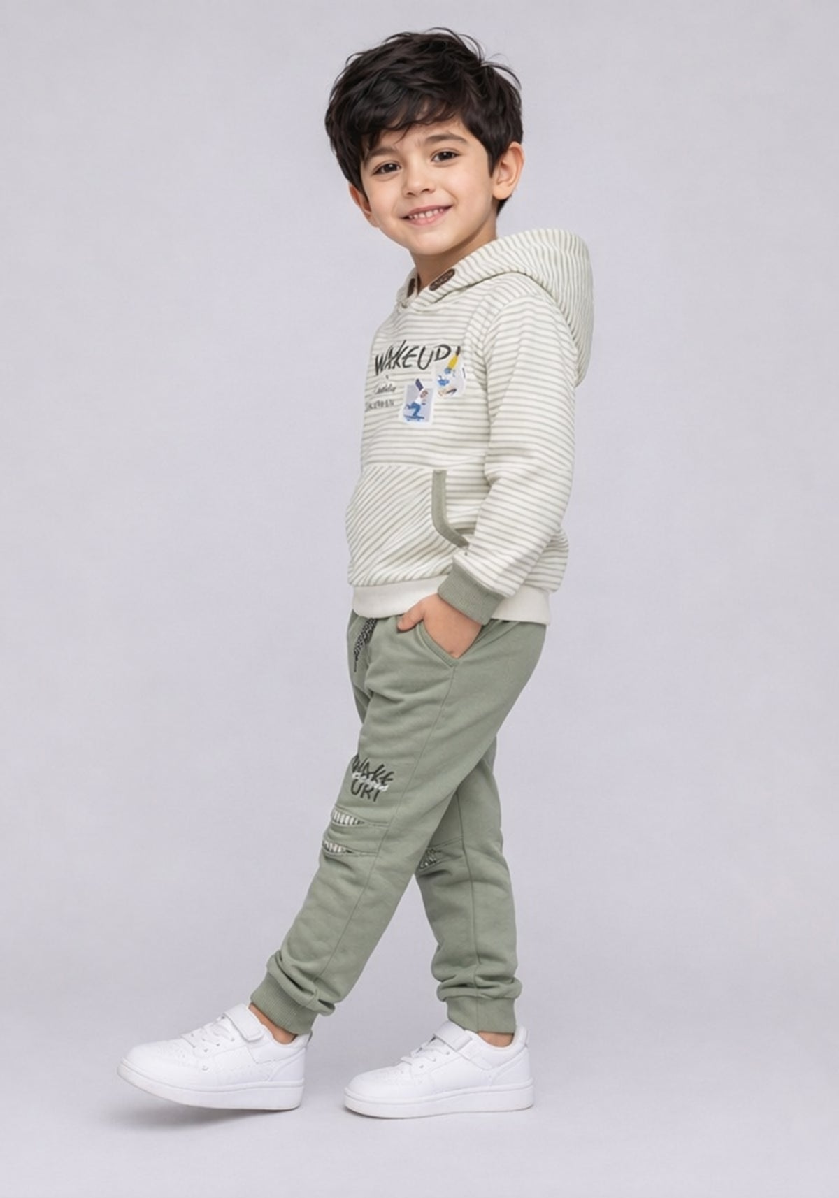 Pista "WAKE UP!" Striped Hoodie & Joggers Co-Ord Set