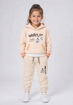 Toddler "WAKE UP!" Striped Hoodie & Joggers Co-Ord Set