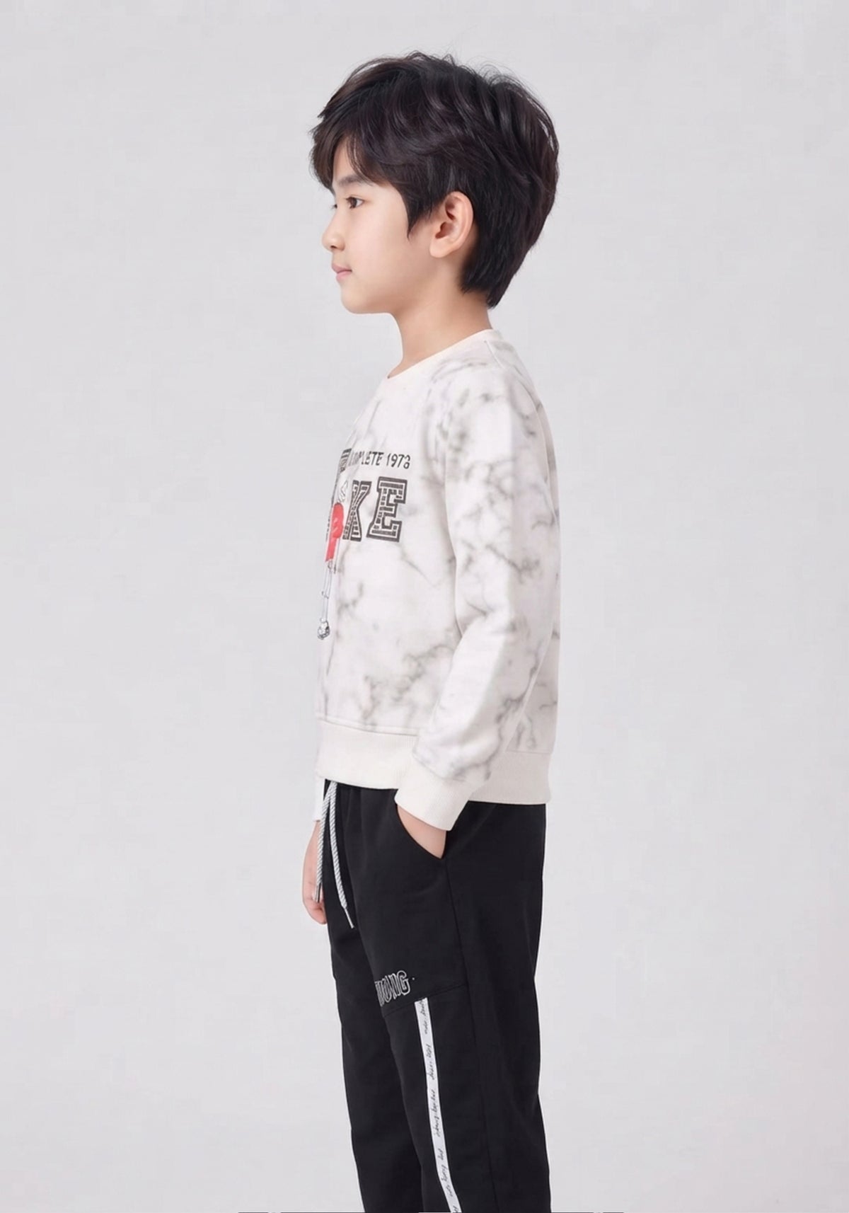 Toddler White Sweatshirt and Trousers Outfit