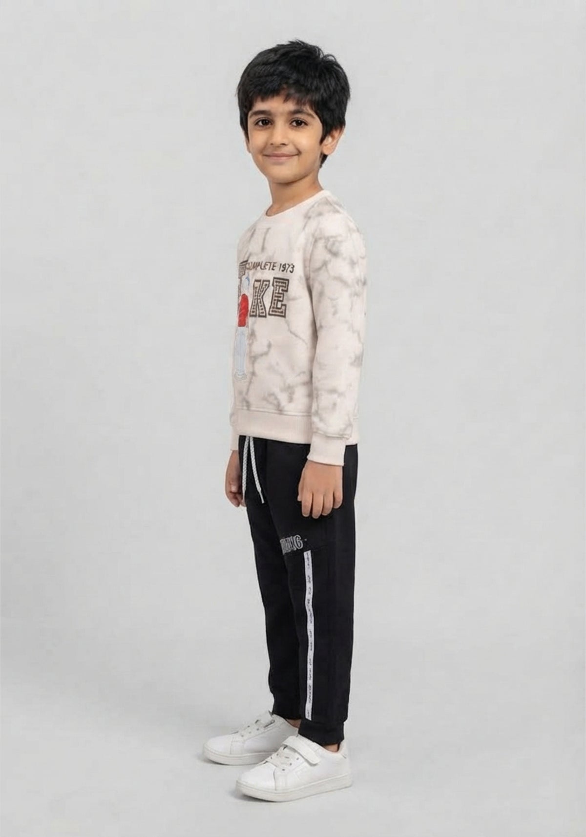 Toddler Off White Sweatshirt and Trousers Outfit Set