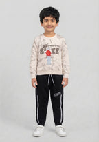 Toddler Off White Sweatshirt and Trousers Outfit Set