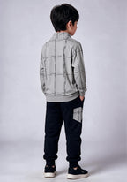 Toddler Printed Zip Top and Contrast Joggers Set