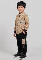 Toddler Zip-Up Shirt & Black Joggers Co-Ord Set