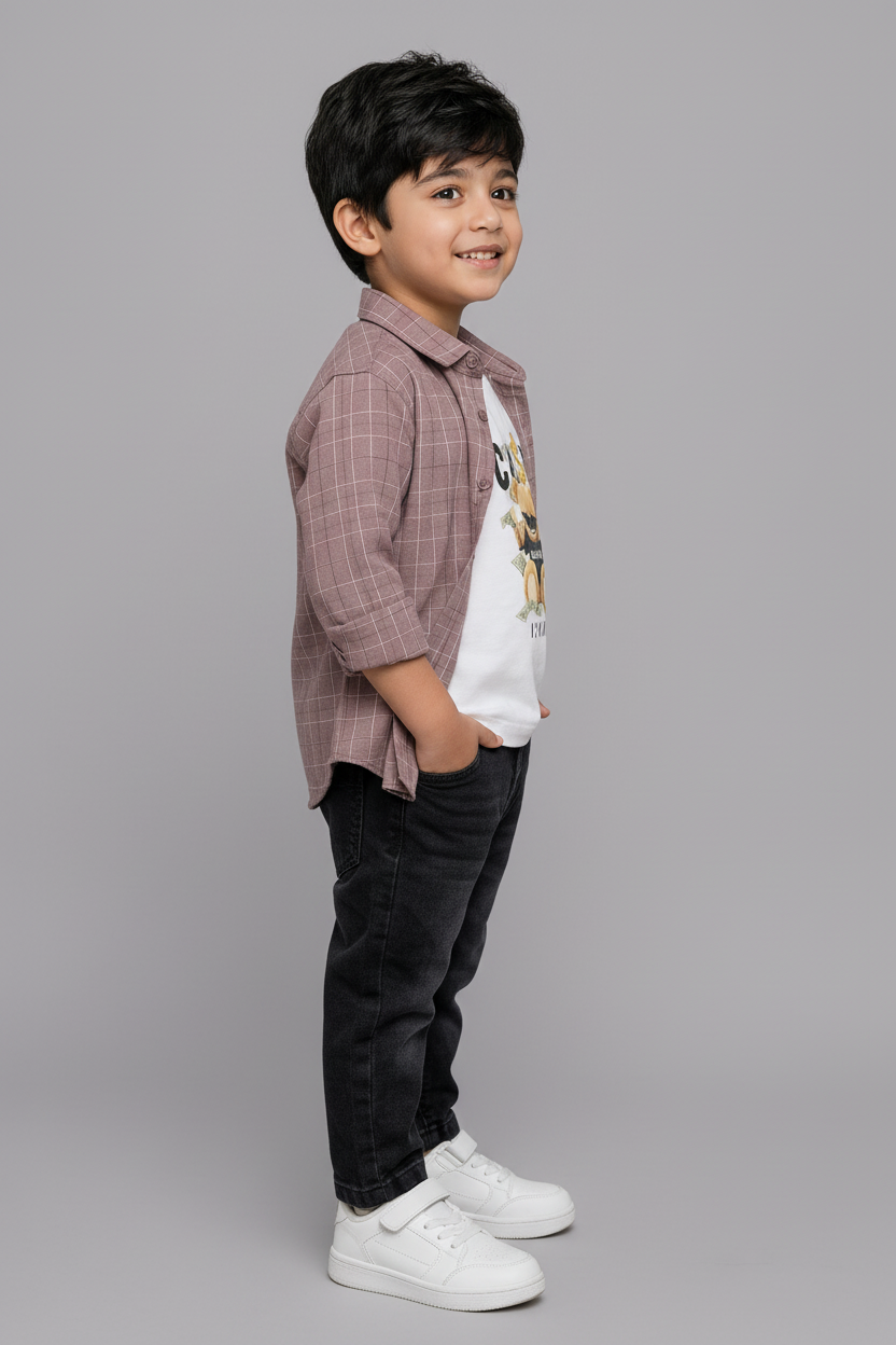 Boys Cash Graphic Inner With Button-Down Shirt